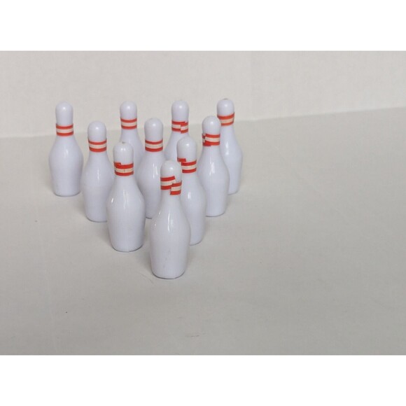 Miniatures Bowling Pins Finger Sports Cake Accessories Toy Set 10 Table Set - Picture 2 of 4